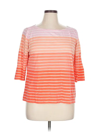 Pre-owned Ann Taylor Loft Outlet 3/4 Sleeve T-shirt In Orange