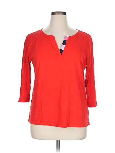 Pre-owned Ann Taylor Loft Outlet 3/4 Sleeve T-shirt In Red