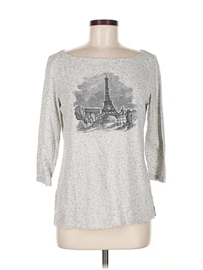 Pre-owned Ann Taylor Loft Outlet 3/4 Sleeve T-shirt In Silver