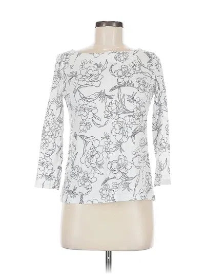 Pre-owned Ann Taylor Loft Outlet 3/4 Sleeve T-shirt In White