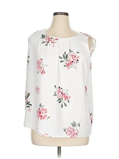 Pre-owned Ann Taylor Loft Outlet 3/4 Sleeve T-shirt In White