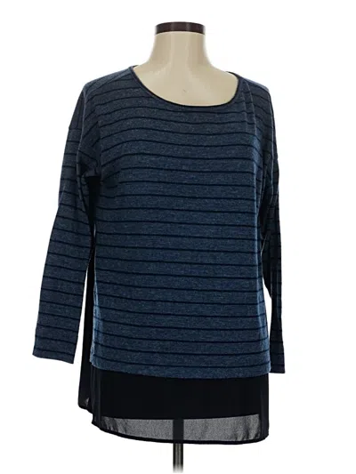 Pre-owned Ann Taylor Loft Outlet 3/4 Sleeve T-shirt In Blue