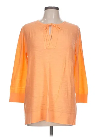 Pre-owned Ann Taylor Loft Outlet 3/4 Sleeve T-shirt In Orange