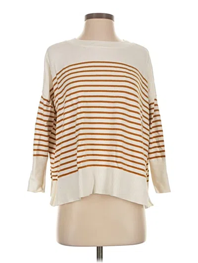 Pre-owned Ann Taylor Loft Outlet 3/4 Sleeve T-shirt In White