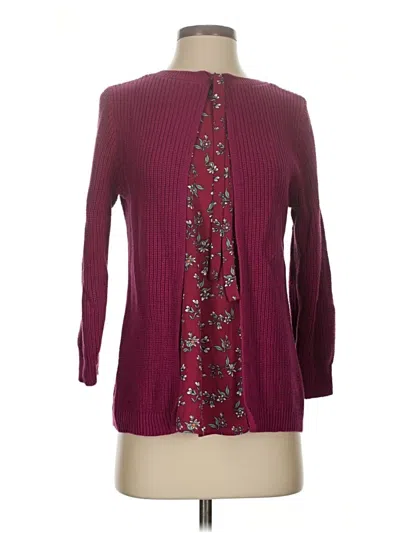 Pre-owned Ann Taylor Loft Outlet Cardigan Sweater In Burgundy