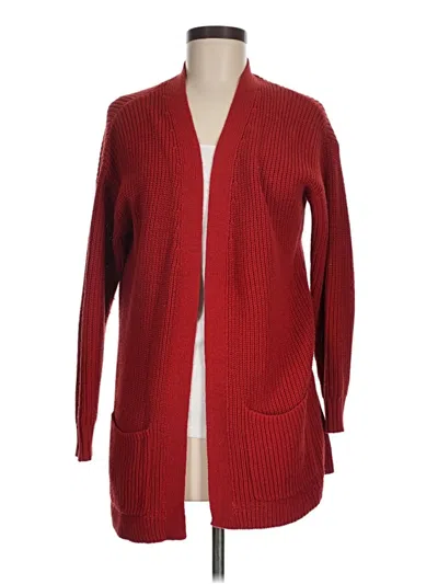 Pre-owned Ann Taylor Loft Outlet Cardigan Sweater In Red
