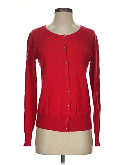 Pre-owned Ann Taylor Loft Outlet Cardigan Sweater In Red