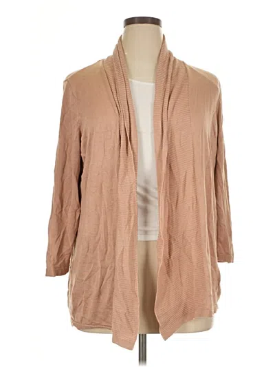 Pre-owned Ann Taylor Loft Outlet Cardigan Sweater In Tan