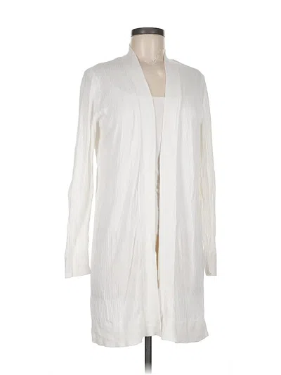 Pre-owned Ann Taylor Loft Outlet Cardigan Sweater In White
