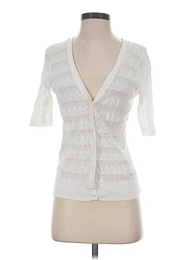 Pre-owned Ann Taylor Loft Outlet Cardigan Sweater In White