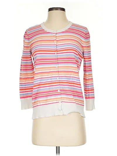 Pre-owned Ann Taylor Loft Outlet Cardigan Sweater In White