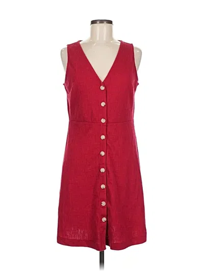 Pre-owned Ann Taylor Loft Outlet Casual Dress In Burgundy