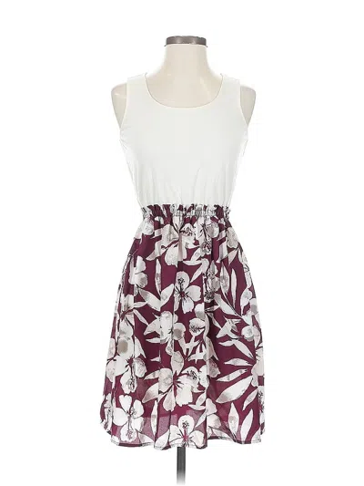 Pre-owned Ann Taylor Loft Outlet Casual Dress In Burgundy