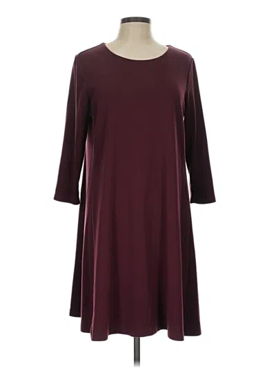 Pre-owned Ann Taylor Loft Outlet Casual Dress In Burgundy