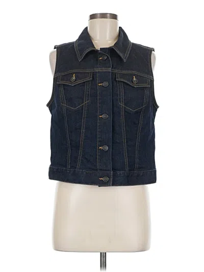Pre-owned Ann Taylor Loft Outlet Denim Vest In Blue