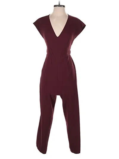 Pre-owned Ann Taylor Loft Outlet Jumpsuit In Burgundy