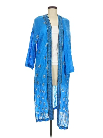 Pre-owned Ann Taylor Loft Outlet Kimono In Blue