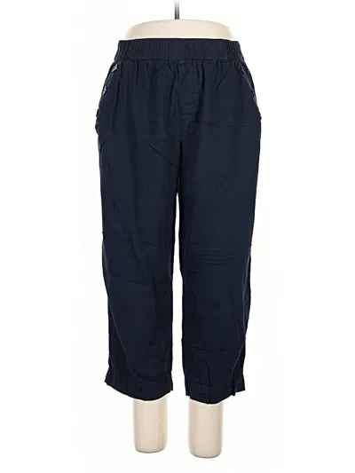 Pre-owned Ann Taylor Loft Outlet Linen Pants In Blue