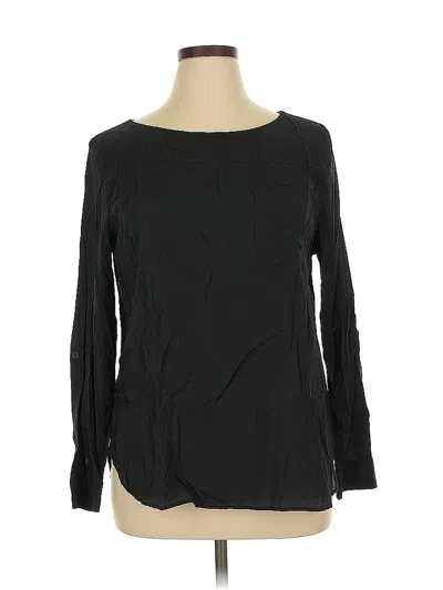 Pre-owned Ann Taylor Loft Outlet Long Sleeve Blouse In Black