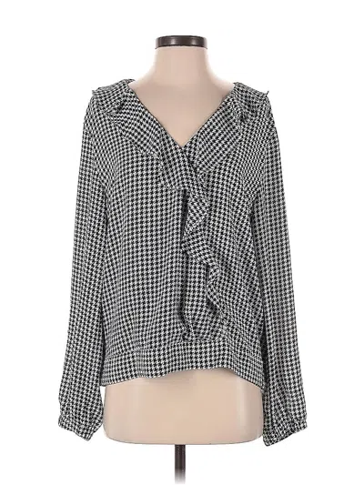 Pre-owned Ann Taylor Loft Outlet Long Sleeve Blouse In Black