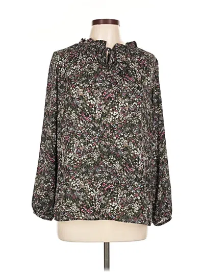 Pre-owned Ann Taylor Loft Outlet Long Sleeve Blouse In Black