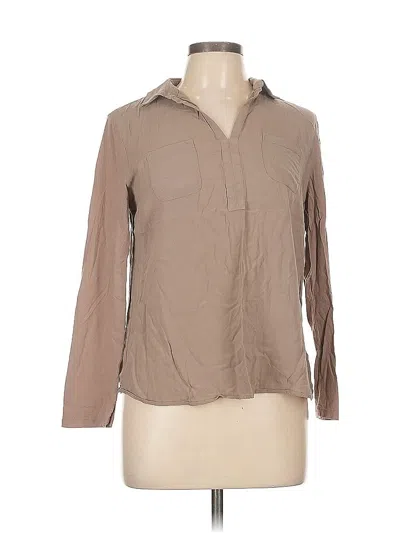 Pre-owned Ann Taylor Loft Outlet Long Sleeve Blouse In Brown