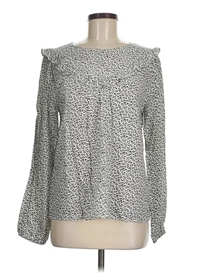 Ann Taylor Loft Outlet Long Sleeve Blouse In Gray