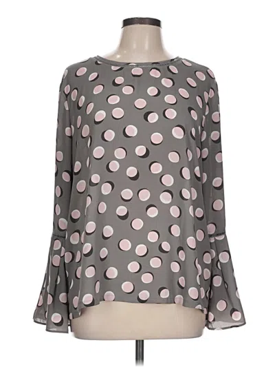 Pre-owned Ann Taylor Loft Outlet Long Sleeve Blouse In Gray