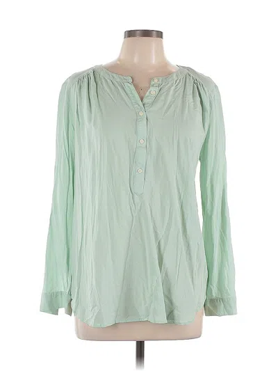 Pre-owned Ann Taylor Loft Outlet Long Sleeve Blouse In Green