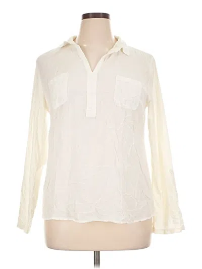 Pre-owned Ann Taylor Loft Outlet Long Sleeve Blouse In Ivory