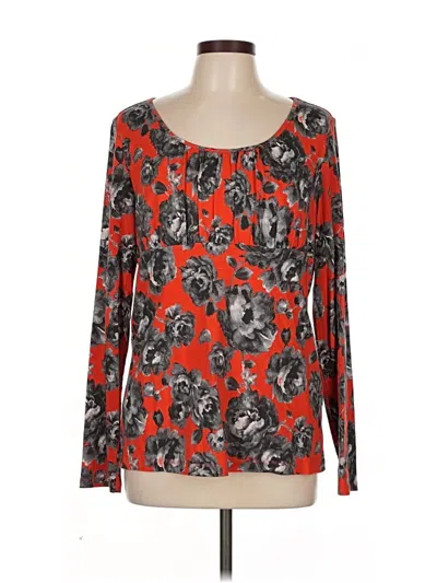 Pre-owned Ann Taylor Loft Outlet Long Sleeve Blouse In Orange