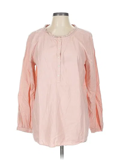 Pre-owned Ann Taylor Loft Outlet Long Sleeve Blouse In Pink