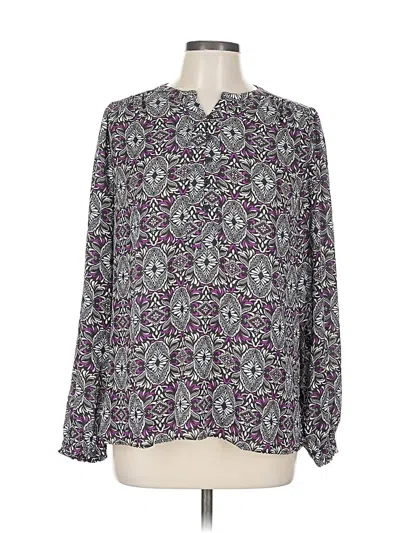 Pre-owned Ann Taylor Loft Outlet Long Sleeve Blouse In Purple
