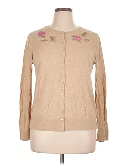 Pre-owned Ann Taylor Loft Outlet Long Sleeve Blouse In Tan