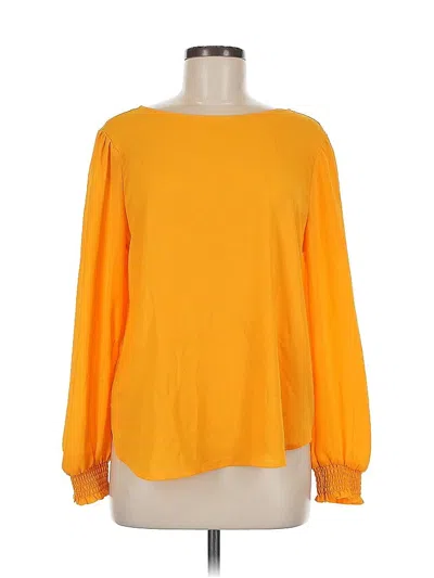 Pre-owned Ann Taylor Loft Outlet Long Sleeve Blouse In Yellow