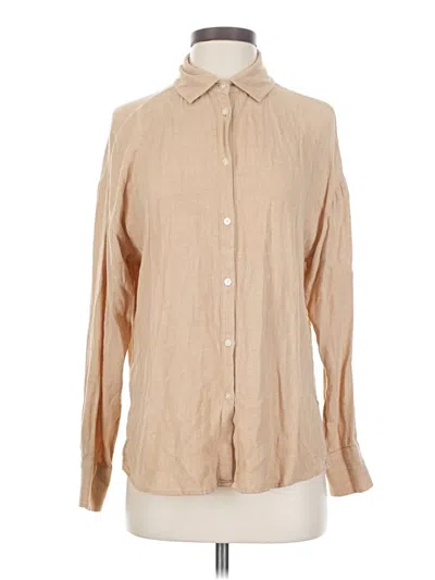 Pre-owned Ann Taylor Loft Outlet Long Sleeve Button Down Shirt In Brown