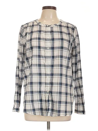 Pre-owned Ann Taylor Loft Outlet Long Sleeve Button Down Shirt In Gray