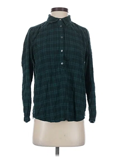 Pre-owned Ann Taylor Loft Outlet Long Sleeve Button Down Shirt In Green