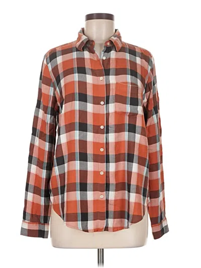 Pre-owned Ann Taylor Loft Outlet Long Sleeve Button Down Shirt In Orange
