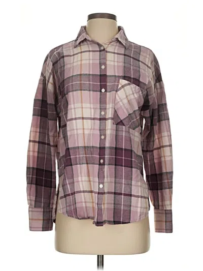 Pre-owned Ann Taylor Loft Outlet Long Sleeve Button Down Shirt In Purple