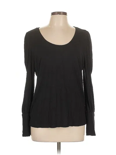Pre-owned Ann Taylor Loft Outlet Long Sleeve T-shirt In Black