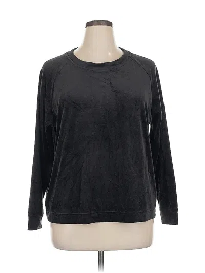 Pre-owned Ann Taylor Loft Outlet Long Sleeve Top Black Crew Neck Tops