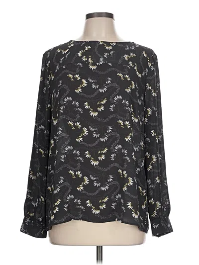 Pre-owned Ann Taylor Loft Outlet Long Sleeve T-shirt In Black
