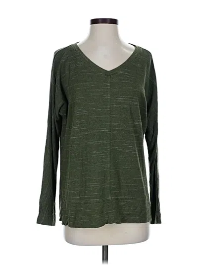 Pre-owned Ann Taylor Loft Outlet Long Sleeve T-shirt In Green