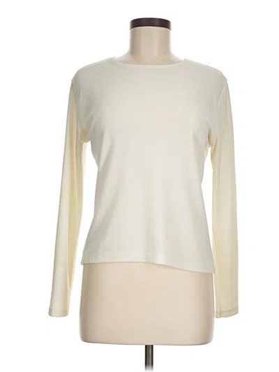 Pre-owned Ann Taylor Loft Outlet Long Sleeve T-shirt In Ivory