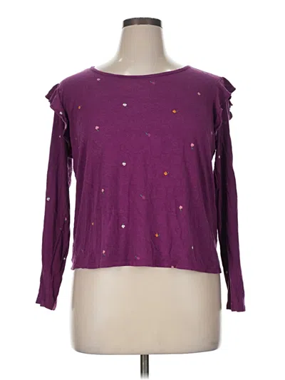 Pre-owned Ann Taylor Loft Outlet Long Sleeve T-shirt In Purple