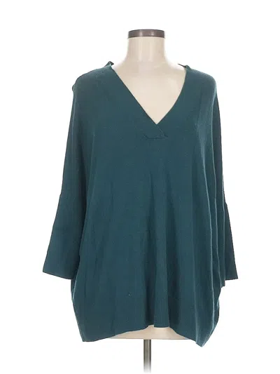 Pre-owned Ann Taylor Loft Outlet Poncho In Blue