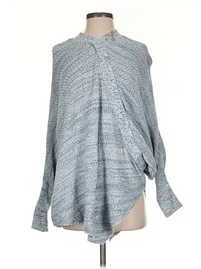 Pre-owned Ann Taylor Loft Outlet Poncho In Blue