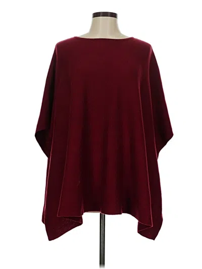 Pre-owned Ann Taylor Loft Outlet Poncho In Burgundy