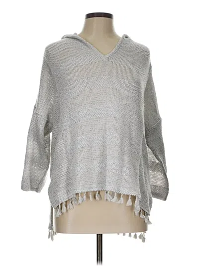 Pre-owned Ann Taylor Loft Outlet Poncho In Gray